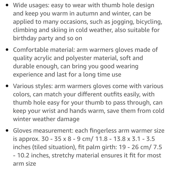 🆕NIP:Black and White Striped Fingerless Polyester Arm Warmers - Picture 5 of 6